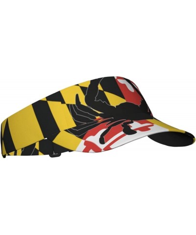 Funny Maryland Flag Sun Visor Hats Men Women Summer Beach Cap Sun Sport Visors Hat for Running,Jogging,Cycling, Fishing Flag ...