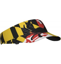 Funny Maryland Flag Sun Visor Hats Men Women Summer Beach Cap Sun Sport Visors Hat for Running,Jogging,Cycling, Fishing Flag ...