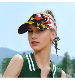 Funny Maryland Flag Sun Visor Hats Men Women Summer Beach Cap Sun Sport Visors Hat for Running,Jogging,Cycling, Fishing Flag ...