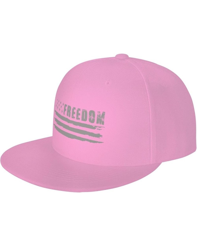 Freedom USA Flag Baseball Cap for Men Women Snapback Hat Trucker Flat Bill Caps Sun Hat Pink $10.98 Baseball Caps