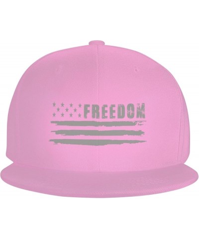 Freedom USA Flag Baseball Cap for Men Women Snapback Hat Trucker Flat Bill Caps Sun Hat Pink $10.98 Baseball Caps