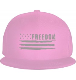 Freedom USA Flag Baseball Cap for Men Women Snapback Hat Trucker Flat Bill Caps Sun Hat Pink $10.98 Baseball Caps