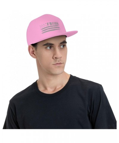 Freedom USA Flag Baseball Cap for Men Women Snapback Hat Trucker Flat Bill Caps Sun Hat Pink $10.98 Baseball Caps