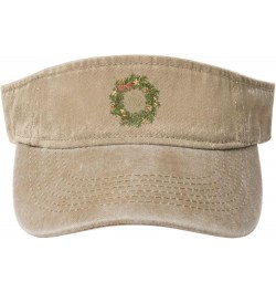 Green Garland On The Christmas Tree Sun Visor Hats for Women Men Adjustable Sports Sun Hats Cotton Golf Cap Natural $9.95 Visors