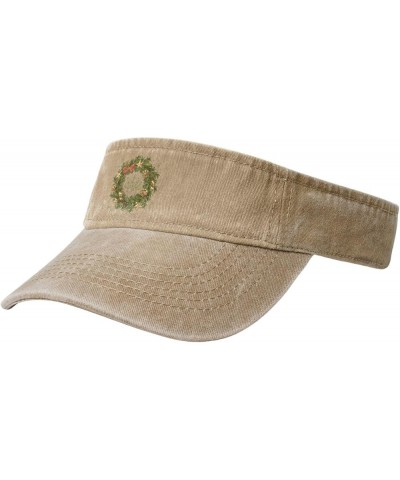 Green Garland On The Christmas Tree Sun Visor Hats for Women Men Adjustable Sports Sun Hats Cotton Golf Cap Natural $9.95 Visors