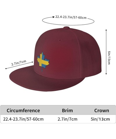 Men Women Adjustable Baseball Caps, Sweden Flag Canada Maple Leaf Unisex Plain Hats Vintage Trucker Dad Cap Black Dark Red $1...