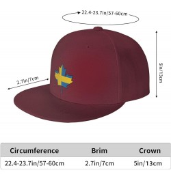 Men Women Adjustable Baseball Caps, Sweden Flag Canada Maple Leaf Unisex Plain Hats Vintage Trucker Dad Cap Black Dark Red $1...