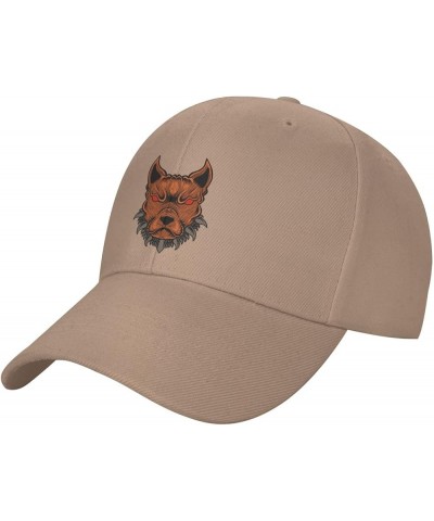 Angry Dog Head Baseball Cap for Men Women Dad Hat Classic Adjustable Golf Hats Natural $11.62 Baseball Caps