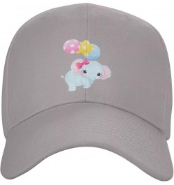 Cute Elephants and Balloons Fly Together Baseball Cap for Men Women Dad Hat Classic Adjustable Golf Hats Gray $10.73 Baseball...