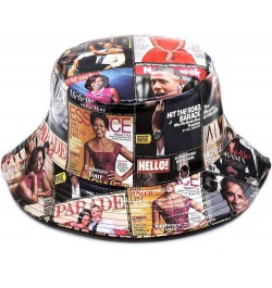 Unique Michelle Obama Magazine Cover Print Womens Patent Faux Leather Baseball Cap Hat - Multi $20.30 Baseball Caps