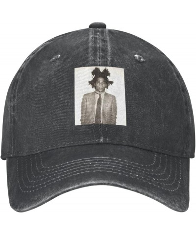 Jean Music Michel and Basquiat Baseball Cap Washed Denim Vintage Unisex Adjustable Classic Soft Cotton Cap Black Black $13.87...