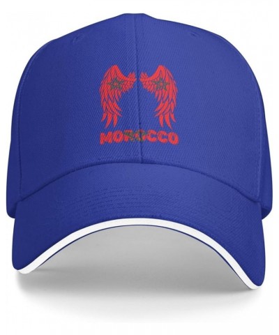 Wings Morocco Flag Baseball Cap for Men Women Blue $11.96 Baseball Caps