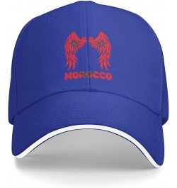 Wings Morocco Flag Baseball Cap for Men Women Blue $11.96 Baseball Caps