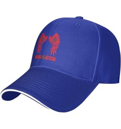 Wings Morocco Flag Baseball Cap for Men Women Blue $11.96 Baseball Caps