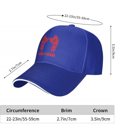 Wings Morocco Flag Baseball Cap for Men Women Blue $11.96 Baseball Caps