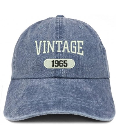 Vintage 1965 Embroidered 59th Birthday Soft Crown Washed Cotton Cap Navy $10.00 Baseball Caps