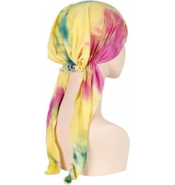 Sun Hat for Women Ladies Casual Floral Printed Head Hat Cap Headwear Muslim Turban Cap Slouchy Headwear Yellow $6.96 Headbands