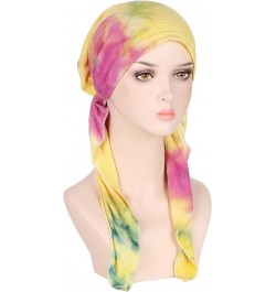 Sun Hat for Women Ladies Casual Floral Printed Head Hat Cap Headwear Muslim Turban Cap Slouchy Headwear Yellow $6.96 Headbands