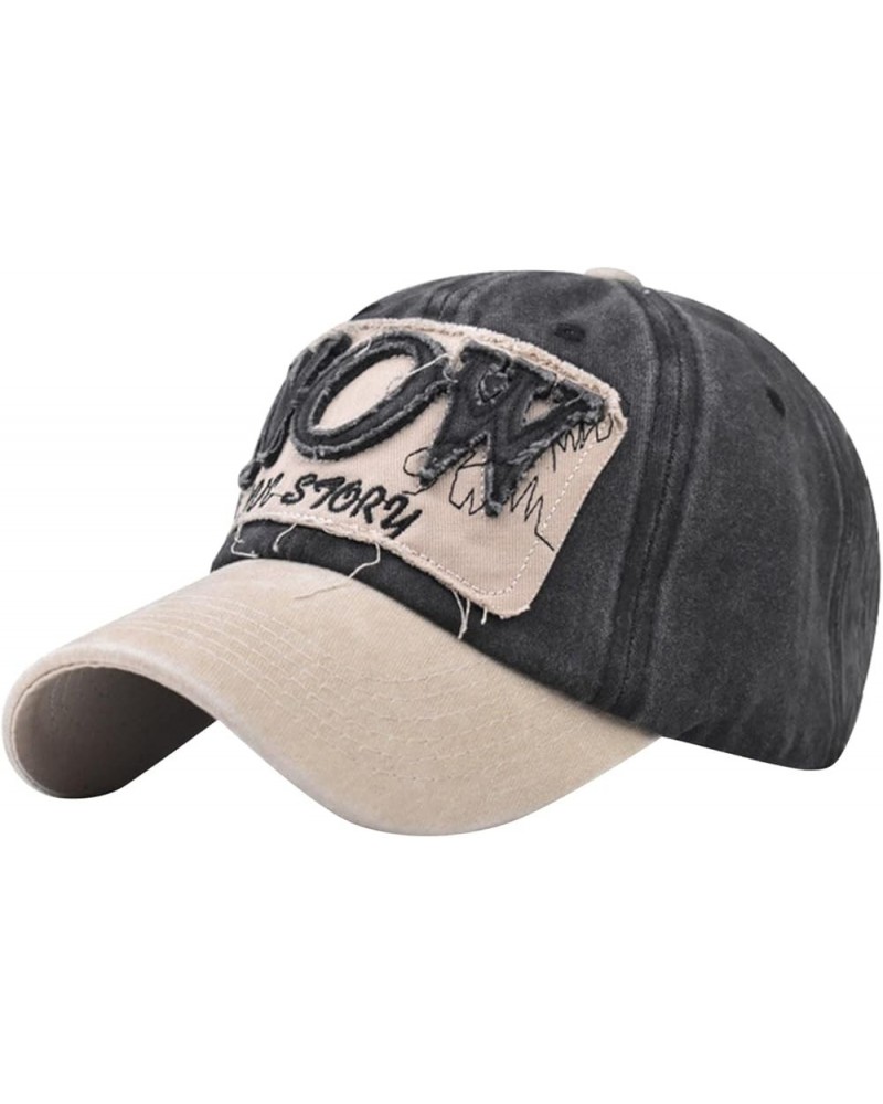 Men Ladies Hat Fashion Baseball Cap Denim Buckle Outdoor Sunscreen Sunshade Hat Hmm Hat Dark Gray $9.53 Sun Hats