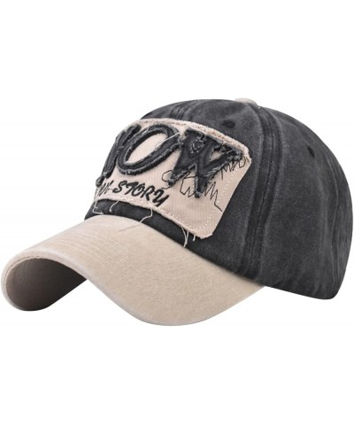 Men Ladies Hat Fashion Baseball Cap Denim Buckle Outdoor Sunscreen Sunshade Hat Hmm Hat Dark Gray $9.53 Sun Hats