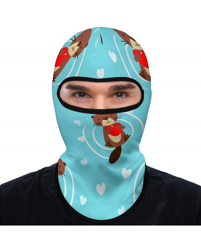 Funny Beaver with Heart Full Ski Mask Windproof Balaclava Face Mask Sun UV Protection Hood for Men Women $11.20 Balaclavas