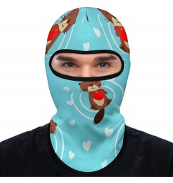 Funny Beaver with Heart Full Ski Mask Windproof Balaclava Face Mask Sun UV Protection Hood for Men Women $11.20 Balaclavas