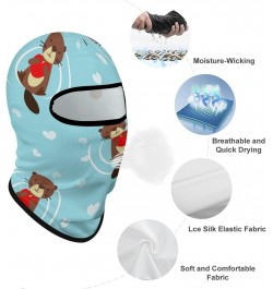 Funny Beaver with Heart Full Ski Mask Windproof Balaclava Face Mask Sun UV Protection Hood for Men Women $11.20 Balaclavas