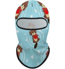 Funny Beaver with Heart Full Ski Mask Windproof Balaclava Face Mask Sun UV Protection Hood for Men Women $11.20 Balaclavas