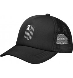 Postpartum Depression Awareness America Flag White Ribbon Baseball Cap Adjustable Casual Mesh Hats Duck Tongue Hat for Men Wo...