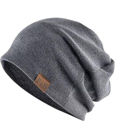 Cap Winter Warm Beanie Multi-Season Watch Cap Women's Ribbed Knit Hat with Brim Dark Gray $7.66 Skullies & Beanies