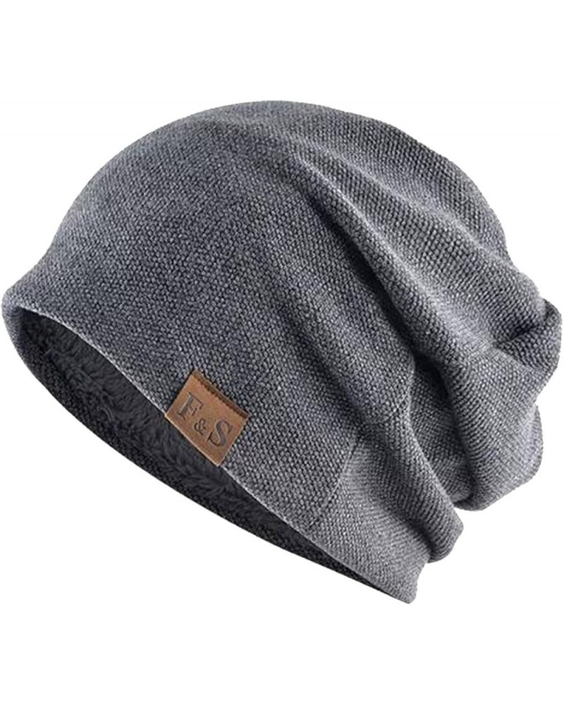 Cap Winter Warm Beanie Multi-Season Watch Cap Women's Ribbed Knit Hat with Brim Dark Gray $7.66 Skullies & Beanies