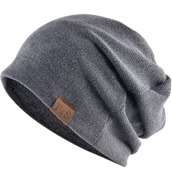 Cap Winter Warm Beanie Multi-Season Watch Cap Women's Ribbed Knit Hat with Brim Dark Gray $7.66 Skullies & Beanies