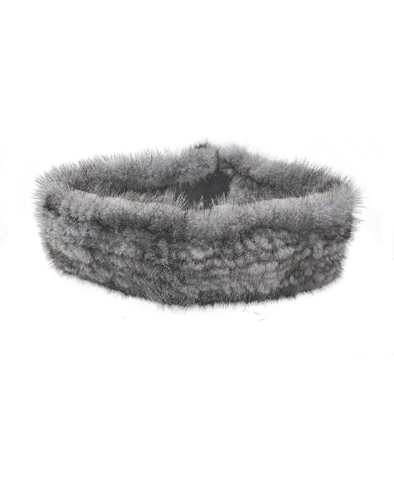 Real Mink Fur 23'' Knitted Headband/Neck Warmer Grey $39.10 Cold Weather Headbands