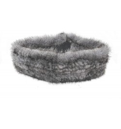 Real Mink Fur 23'' Knitted Headband/Neck Warmer Grey $39.10 Cold Weather Headbands