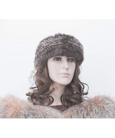 Real Mink Fur 23'' Knitted Headband/Neck Warmer Grey $39.10 Cold Weather Headbands