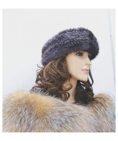 Real Mink Fur 23'' Knitted Headband/Neck Warmer Grey $39.10 Cold Weather Headbands