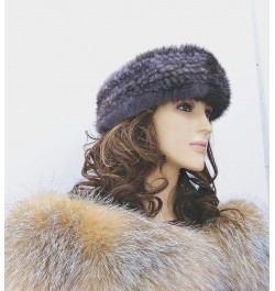 Real Mink Fur 23'' Knitted Headband/Neck Warmer Grey $39.10 Cold Weather Headbands