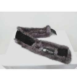 Real Mink Fur 23'' Knitted Headband/Neck Warmer Grey $39.10 Cold Weather Headbands