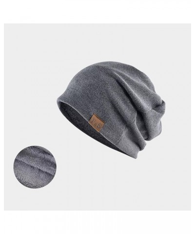 Cap Winter Warm Beanie Multi-Season Watch Cap Women's Ribbed Knit Hat with Brim Dark Gray $7.66 Skullies & Beanies