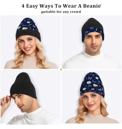 Daisies Bee Butterflies Winter Slouchy Beanie Hats for Men Women Lined Knit Warm Thick Binie Hat with Soft Velvet Cuffed Bean...