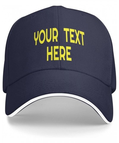 Custom Caps,Custom Name Hat Your Design Here,Custom Hat Design Your Own Classic Mens Womens Personalized Baseball Cap Navy Bl...