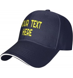 Custom Caps,Custom Name Hat Your Design Here,Custom Hat Design Your Own Classic Mens Womens Personalized Baseball Cap Navy Bl...