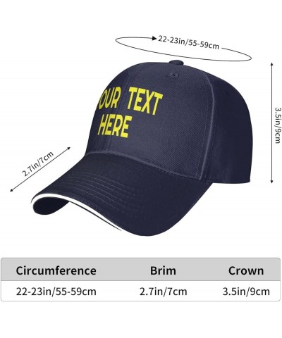 Custom Caps,Custom Name Hat Your Design Here,Custom Hat Design Your Own Classic Mens Womens Personalized Baseball Cap Navy Bl...