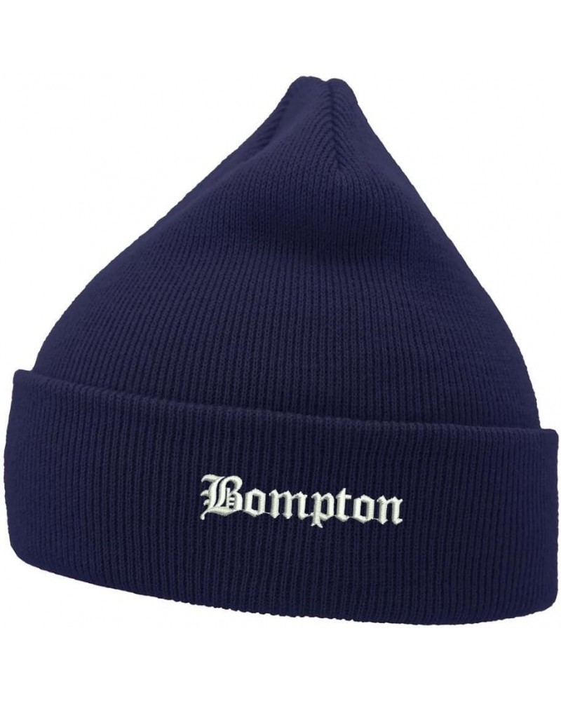 for Bompton Embroidered Men's Beanies Hats Casual Winter Knit Hat Unisex Beanie Navy $12.00 Skullies & Beanies