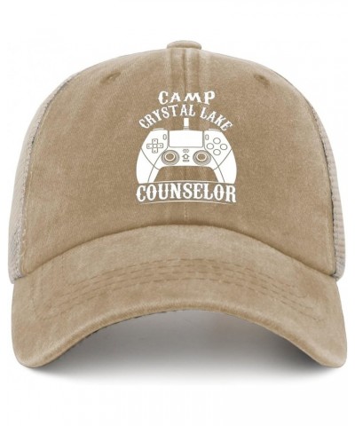 Camp Crystal Lake Counselor Hat Womens Fashionable Trucker Hat Womens AllBlack Cap Humor for Writers Pigment Khaki $10.76 Bas...