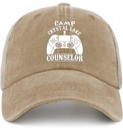 Camp Crystal Lake Counselor Hat Womens Fashionable Trucker Hat Womens AllBlack Cap Humor for Writers Pigment Khaki $10.76 Bas...