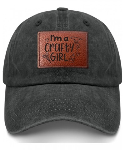 I'm A Crafty Girl Cowboy Hat Humor Running Hats Gifts for Men Who Like Engraved,Workout Caps Suitable for Sports,Summer Casua...