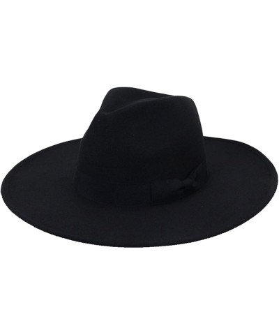 Fedoras Fashion Autumn Bow Peach Heart Top Wedding Flat Brim Big Eaves Top Hat Woolen for Men Women Brown $12.49 Fedoras