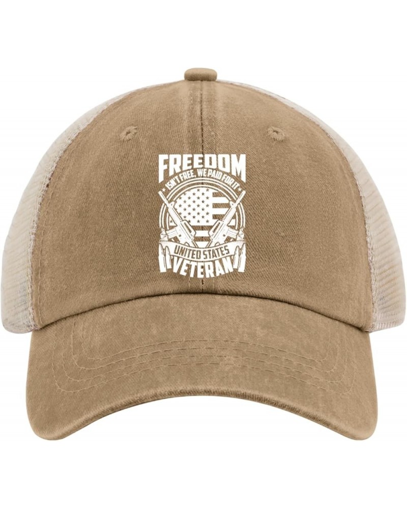 Freedom Isn't Free we Paid for it United States Veteran Baseball Cap Garden hat AllBlack Womens Bucket hat Gifts Pigment Khak...