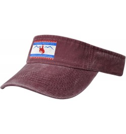 Flag of Evanston, Wyoming Sun Visor Hats for Women Men Adjustable Sports Sun Hats Cotton Golf Cap Red $12.38 Visors